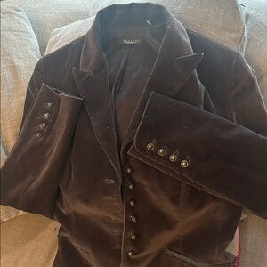 Tahari ASL Chocolate Velvet Blazer
